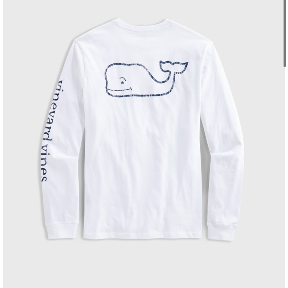 Vineyard vines white and navy long sleeve tshirt